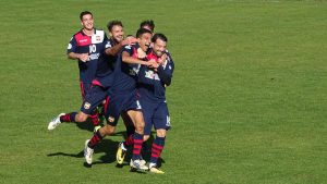 Sport - Calcio - L'esultanza della CreCas dopo la vittoria sulla Monti Cimini