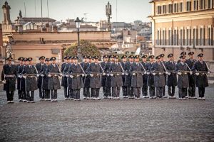 Gli allievi marescialli guardia d'onore al Quirinale