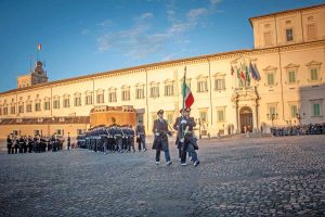 Gli allievi marescialli guardia d'onore al Quirinale