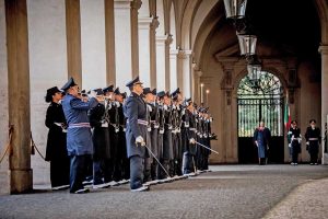 Gli allievi marescialli guardia d'onore al Quirinale