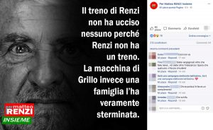 Il post shock sulla pagina Facebook "Per Matteo Renzi Insieme"