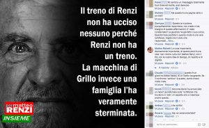 Il post shock sulla pagina Facebook "Per Matteo Renzi Insieme"