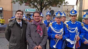 Il maestro Taschini, il sindaco Lacchini eil presidente della banda Severini 