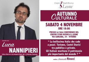 Incontro con Luca Nannipieri al centro studi ricerca il Leone 