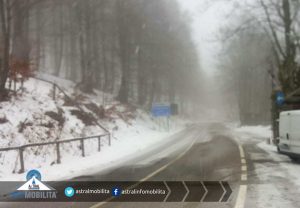 Nevica al valico fra Lazio e Abruzzo