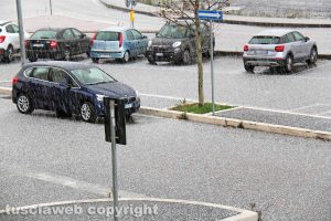 Viterbo imbiancata dalla grandine