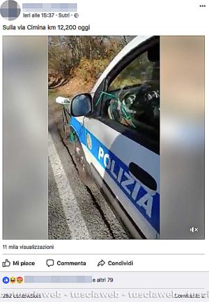 Canepina - "Bacchetta" la polizia locale - Il video pubblicato su Facebook