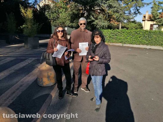 Viterbo - Elvira Fatiganti (Uil), Aldo Pascucci (Cisl), Donatella Ayala (Cgil)