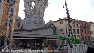 Viterbo - Fiore del Cielo a piazza Verdi - Lo smontaggio