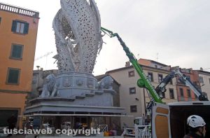 Viterbo - Fiore del Cielo a piazza Verdi - Lo smontaggio