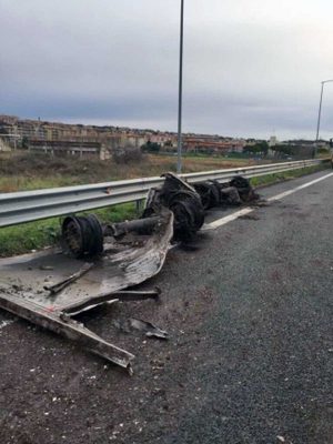 Tarquinia - L'incidente sull'autostrada 