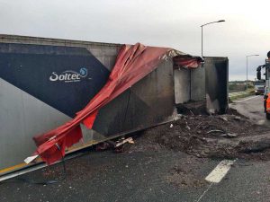 Tarquinia - L'incidente sull'autostrada 