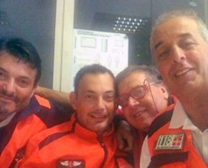 Roberto Furano in servizio coi colleghi Massimo Grani, Domenico Modesti e Roberto Catasca
