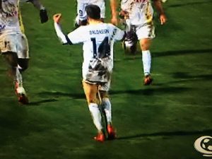 Sport - Calcio - Viterbese - L'esultanza di Luca Baldassin