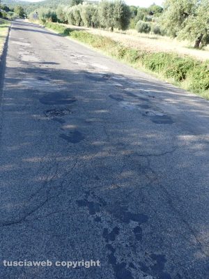 Le buche sulla Cassia nel tratto da Bolsena a Montefiascone 