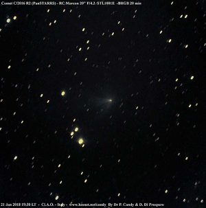 La cometa C/2016 R2 (PanStarrs)