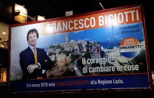 Uno dei manifesti di Francesco Bigiotti a Viterbo