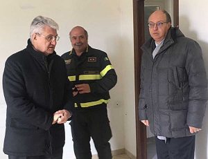 Il capo del corpo dei vigili del fuoco Gioacchino Giomi in visita a Viterbo