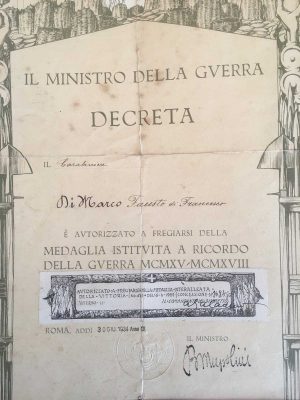 Decreto del carabiniere Fausto Di Marco 