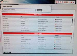 Alcuni dei treni in ritardo sulla Roma-Firenze