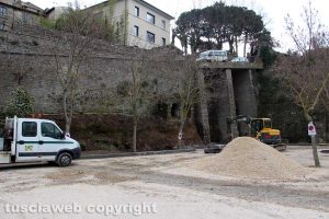 Viterbo - Lavori al parcheggio di via sant'Antonio