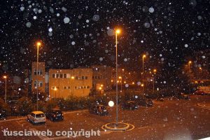 Viterbo - Primi fiocchi di neve in città