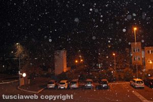 Viterbo - Primi fiocchi di neve in città