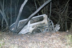 Viterbo - Pulmino in fiamme sulla Tuscanese