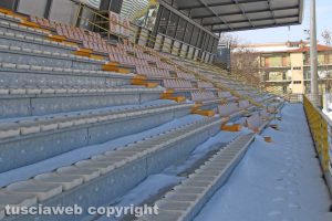 Sport - Calcio - Viterbese - La tribuna del Rocchi coperta di neve