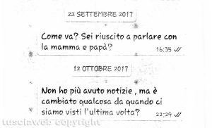 Delitto di Santa Lucia - I messaggi tra Ermanno Fieno e la sorella Anna Rita del 22 settembre e 12 ottobre 2017