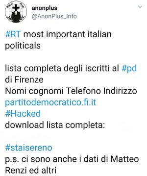 Sito Pd hackerato - La rivendicazione 