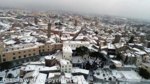 Viterbo - Le immagini aere della città sotto la neve