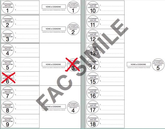 Elezioni regionali - Esempio b