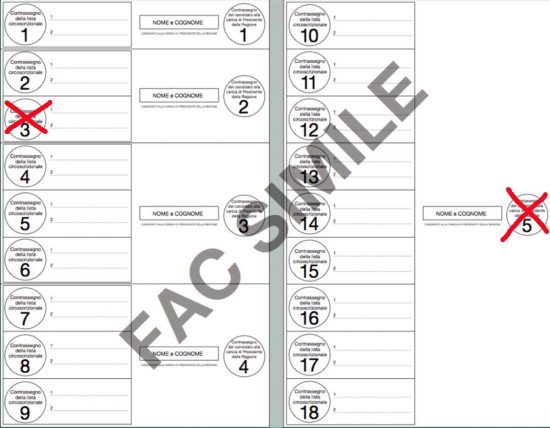 Elezioni regionali - Esempio c