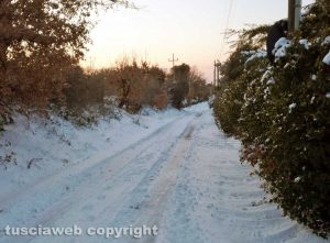 Viterbo - Neve in strada Costa Volpara