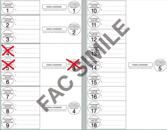 Elezioni regionali - Esempio e