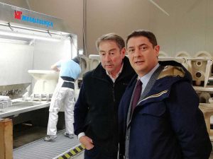Alessandro Mazzoli visita alcune aziende del distretto industriale di Civita Castellana