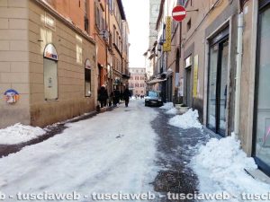 Viterbo - Emergenza neve - Via del Corso