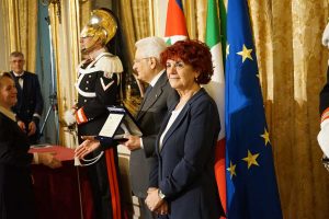 Madri costituenti - Il presidente della Repubblica Sergio Mattarella e la ministra Valeria Fedeli