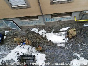Viterbo - Emergenza neve - I militari in via della Casaccia