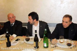 Viterbo - Matteo Salvini con il prefetto Giovanni Bruno e il questore Lorenzo Suraci 