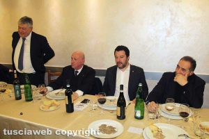 Viterbo - Matteo Salvini con Umberto Fusco, il prefetto Giovanni Bruno e il questore Lorenzo Suraci 