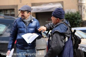 Viterbo - La protesta dell'Usb di fronte all'Inps