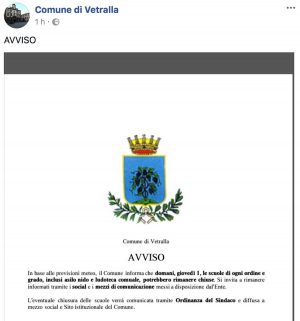 Neve - L'avviso del comune di Vetralla