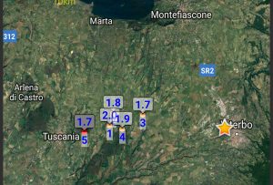 Terremoto tra Tuscania a Viterbo 