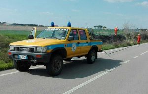 Tarquinia - Incendio in strada Lupo Cerrino - I volontari Aeopc