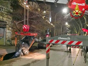 Roma - La voragine in zona Gianicolense