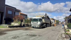 Vetralla - I lavori di asfaltatura sulla Cassia