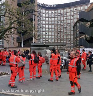 Protesta del 118 - Sit-in dei lavoratori dell'emergenza davanti alla regione Lazio