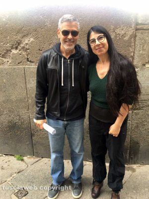 Viterbo - Geroge Clooney a passeggio per San Pellegrino 